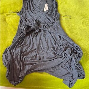 Tahari Slate Gray Wrap-Style Women's Dress